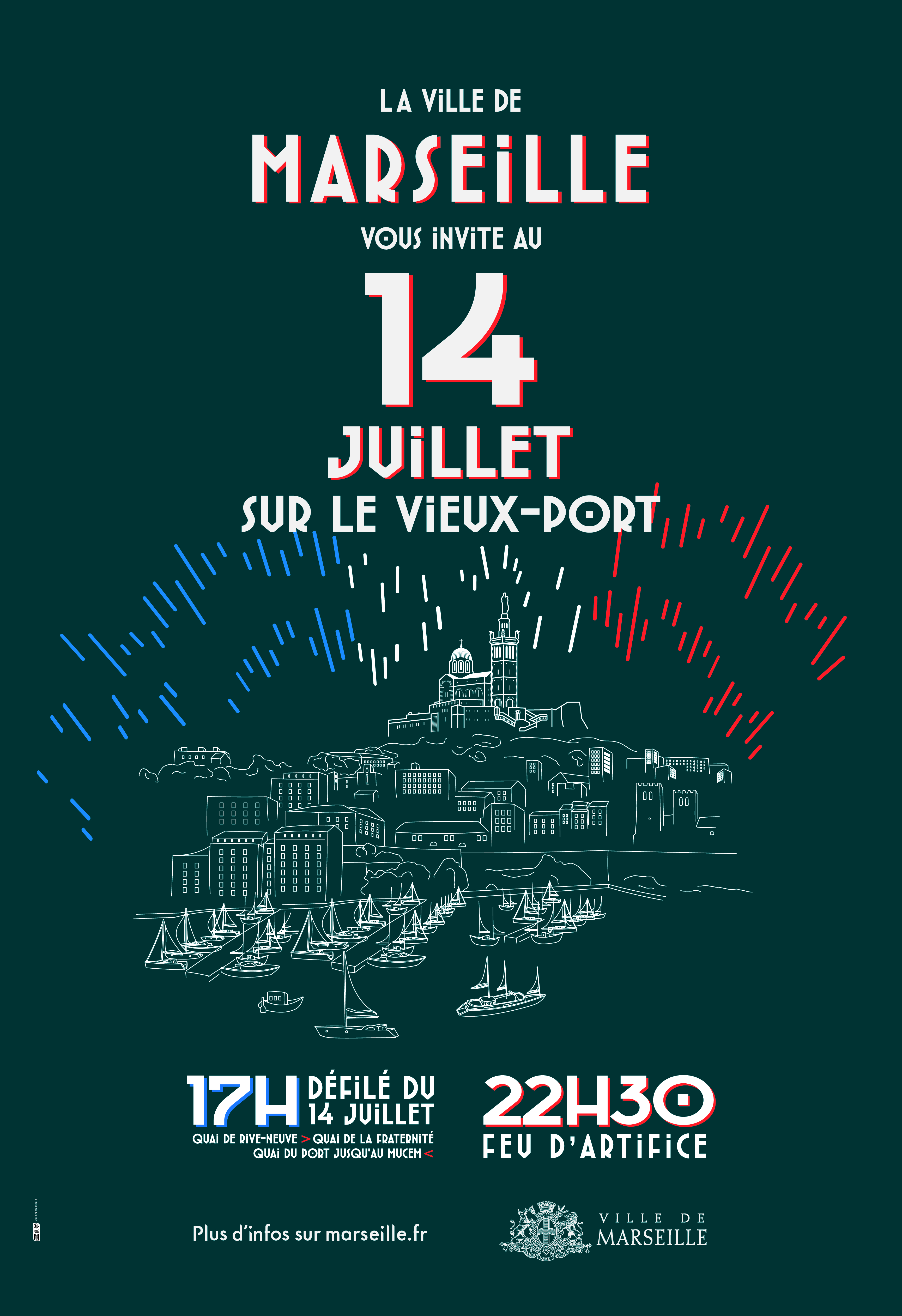 Affiche et direction artistique réalisée pour le 14 Juillet